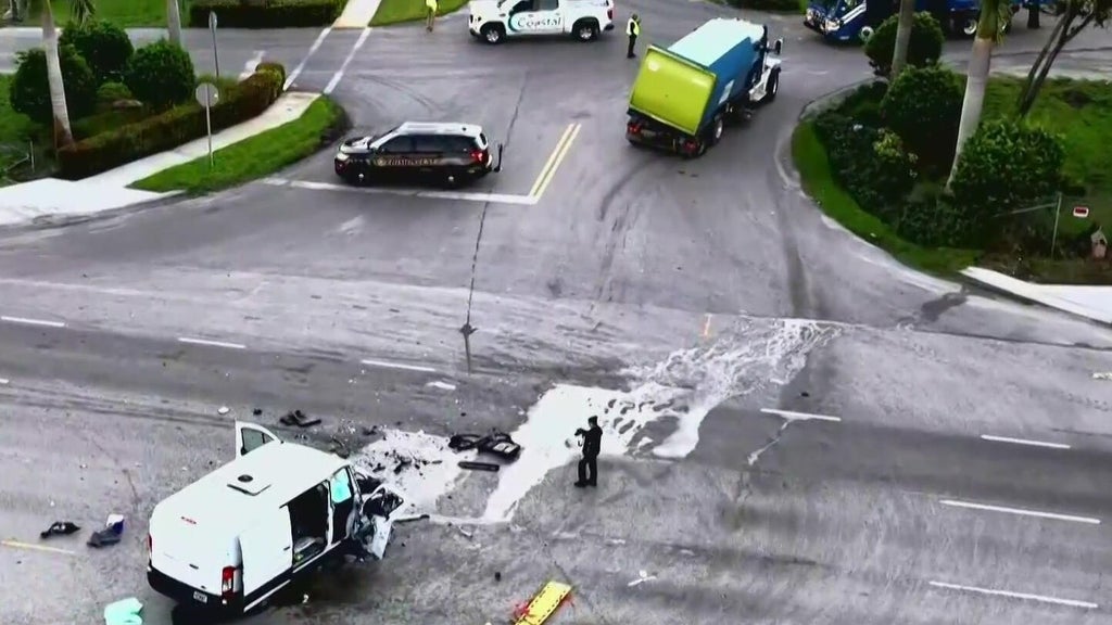 3 injured in violent Davie crash involving van, recycling truck, police say — CBS Miami, Key Biscayne Health news