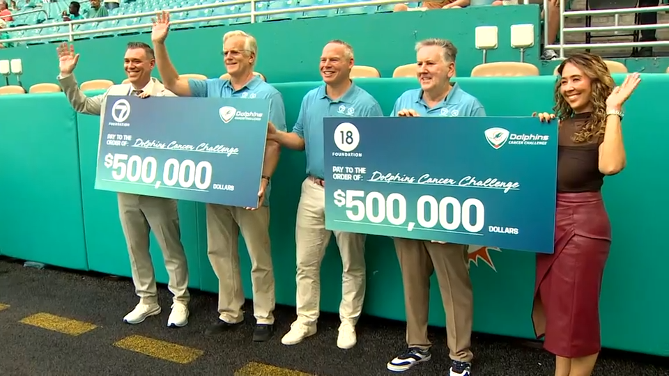 Dolphins Cancer Challenge receives $1M contribution, hitting $100M milestone in research fundraising — WSVN 7 Miami-Dade, Key Biscayne Health news