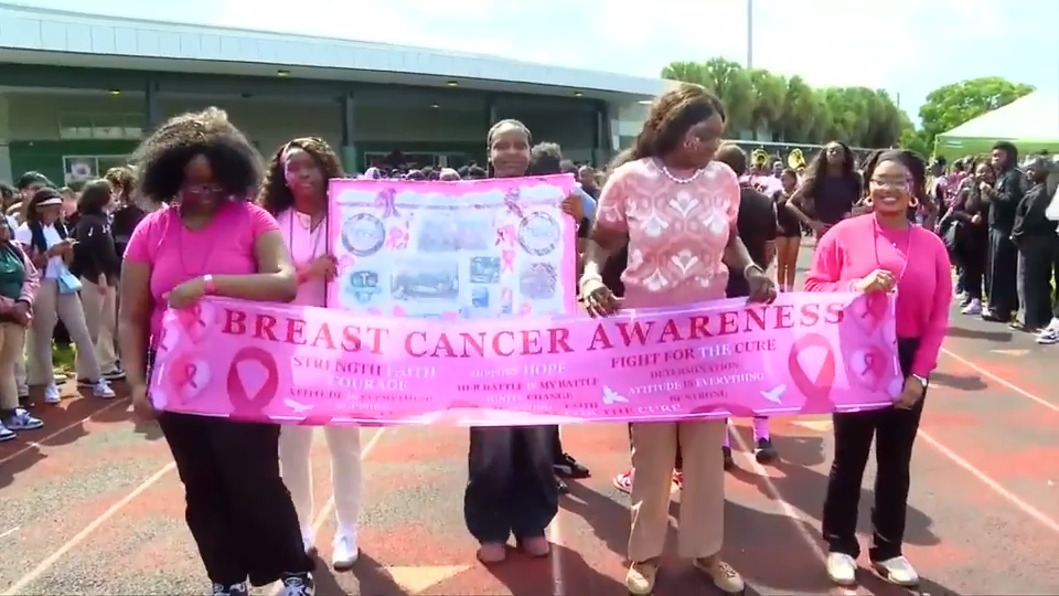 North Miami Senior High holds breast cancer walk to highlight importance of testing — WSVN 7 Miami-Dade, Key Biscayne Schools news