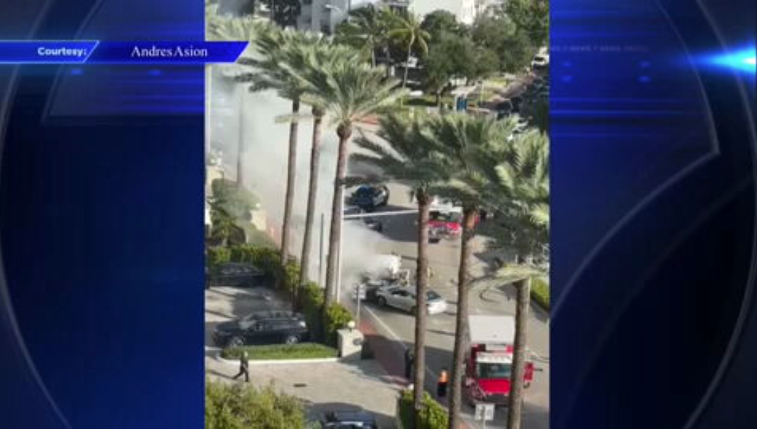 2 hospitalized after elderly driver hits car in Miami Beach, causing it to burst into flames — WSVN 7 Miami-Dade